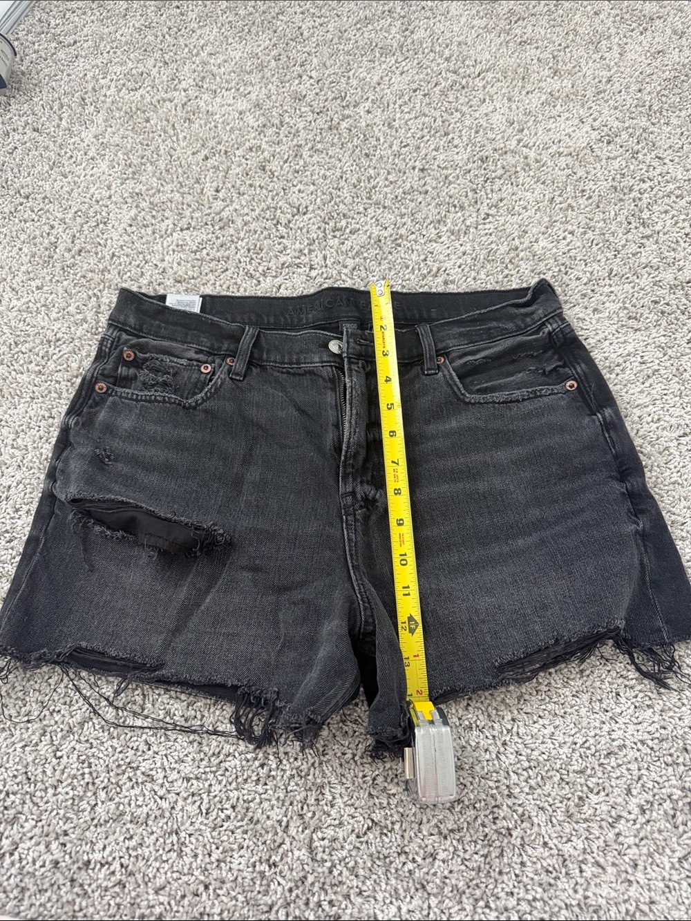 American eagle denim shorts black distressed